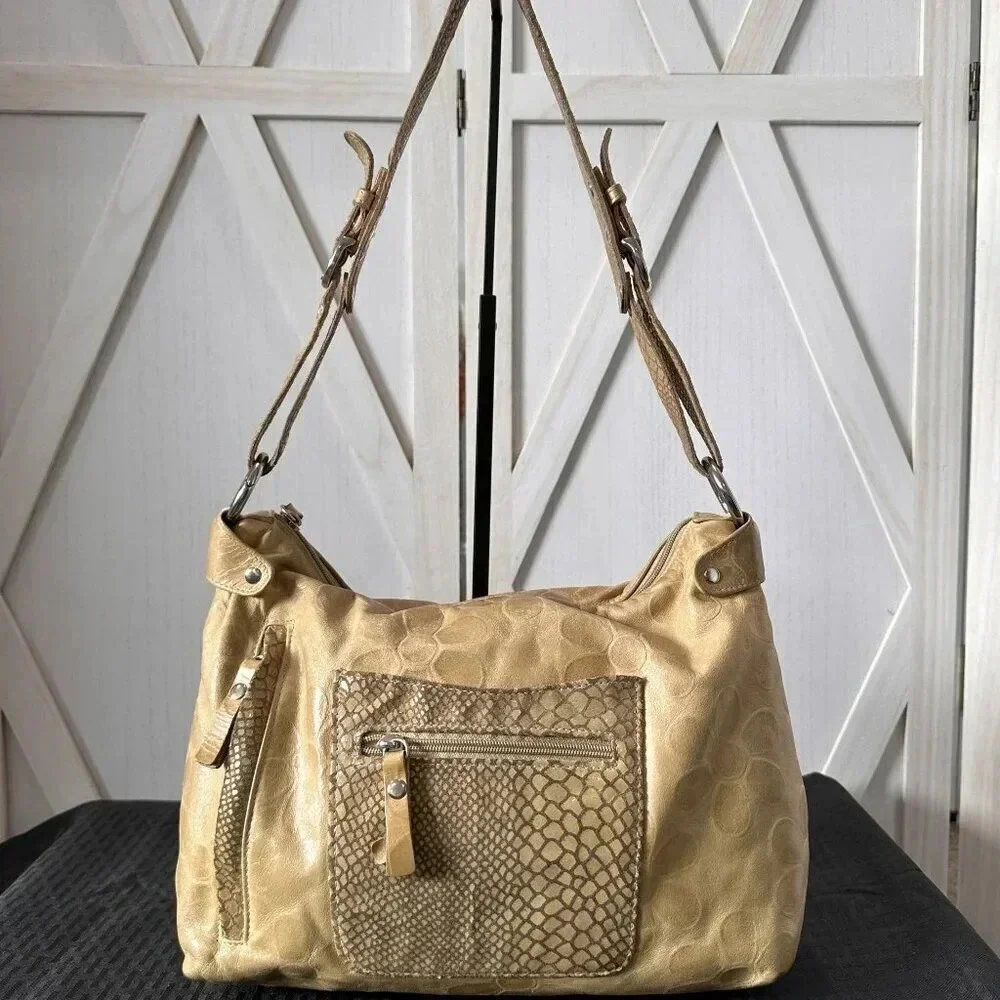 Park Ave. New York Embossed Floral & Snakeskin Hobo Bag